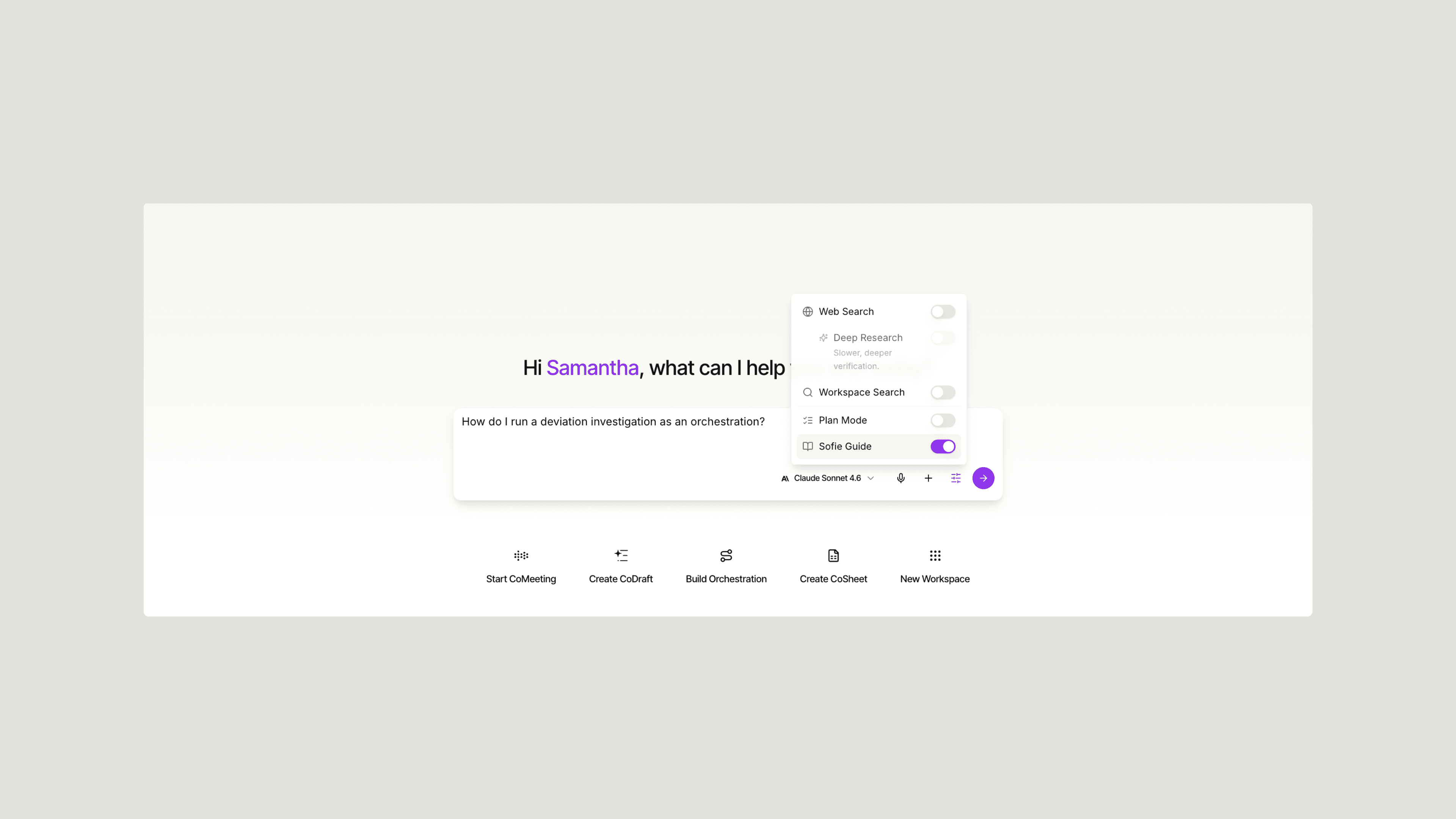 Sofie Guide Setting